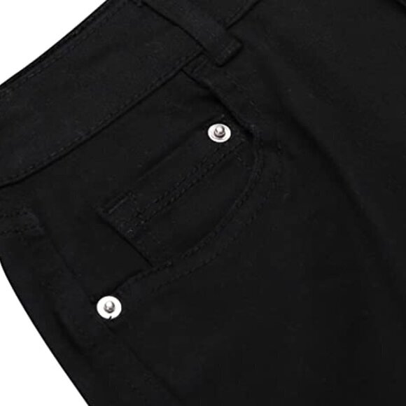 Women's Terranova black cotton Slim fit short Sz L - Picture 4 of 6